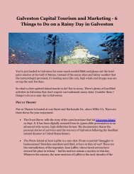 Galveston Capital Tourism and Marketing - 6 Things to Do on a Rainy Day in Galveston