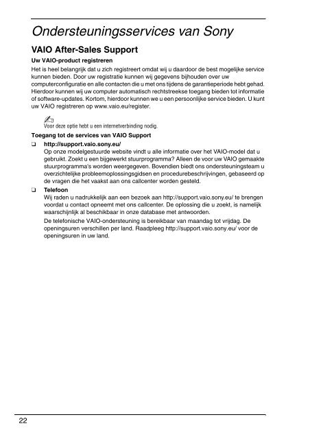 Sony VPCEB3D4E - VPCEB3D4E Documents de garantie N&eacute;erlandais
