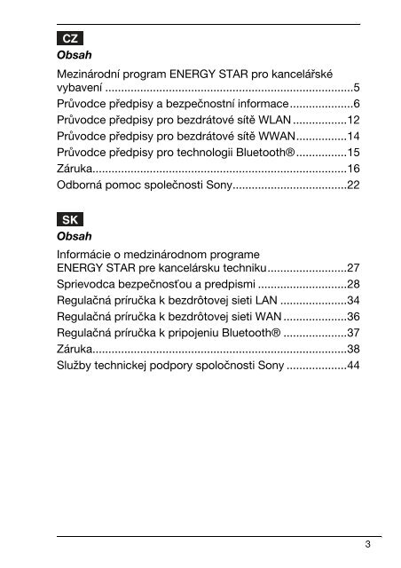 Sony VPCEB3D4E - VPCEB3D4E Documents de garantie Tch&egrave;que