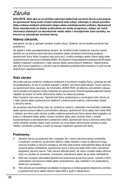 Sony VPCEB3D4E - VPCEB3D4E Documents de garantie Tch&egrave;que