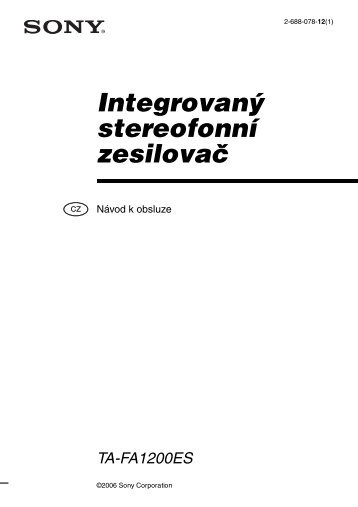Sony TA-FA1200ES - TA-FA1200ES Istruzioni per l'uso Ceco