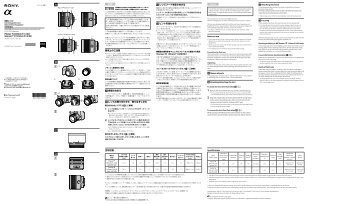 Sony SAL135F18Z - SAL135F18Z Consignes dâutilisation Anglais