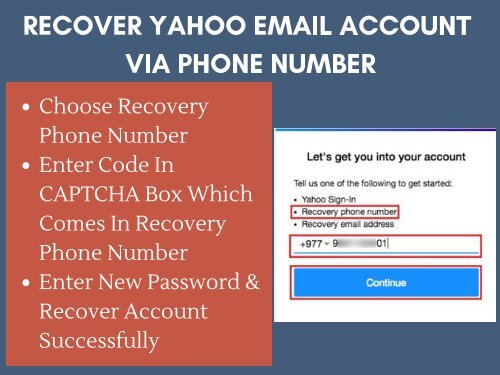 Yahoo Password Recover Help Desk