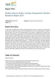 Global Silicon Wafer Cutting Equipments Market Research Report 2017 