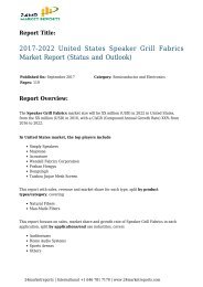 2017-2022 United States Speaker Grill Fabrics Market Report (Status and Outlook)