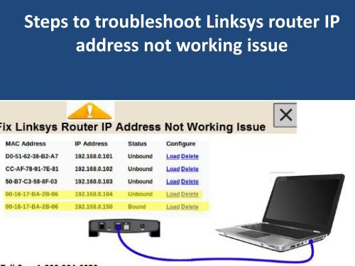 1-800-204-6959 Fix Linksys Router IP Address Not Working Issue