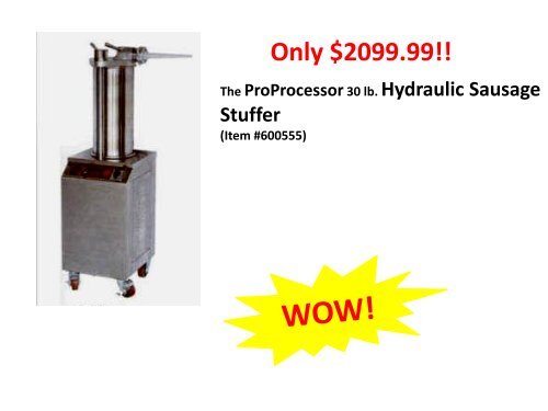 The ProProcessor 30 lb. Hydraulic Sausage Stuffer