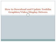 How to Download and Update Toshiba GraphicsVideoDisplay Drivers