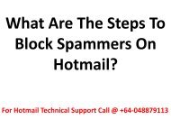 What Are The Steps To Block Spammers On Hotmail?