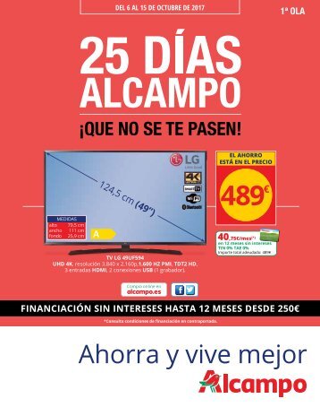 Folleto ALCAMPO Ofertas 25 dias, 1ª Ola del 6 al 15 de Octubre 2017