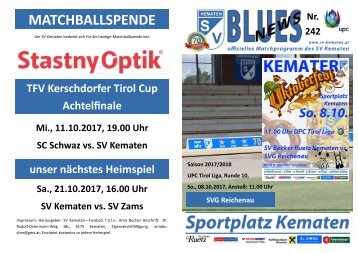Blues News 242: Oktoberfest 2017 und Heimspiel gegen SVG Reichenau