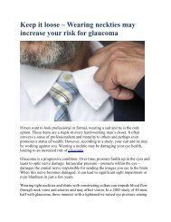 Keep it loose – Wearing neckties may increase your risk for glaucoma 