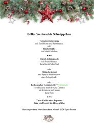 Restaurant Bölle Menüvorschläge Weihnachten 2017