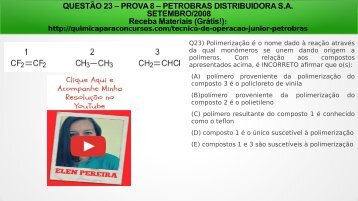 Técnico de Operação Júnior PETROBRAS Questão 23 Resolvida da Prova 8 Concurso PETROBRAS 2008.