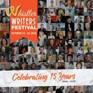 Whistler Writers Festival 2017 Program Guide