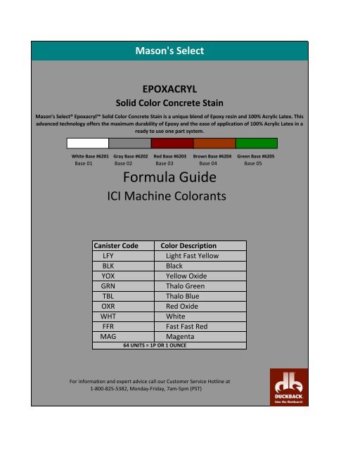 Mason S Select Concrete Stain Color Chart