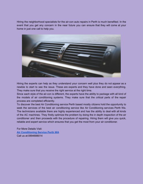 Air Conditioning Service in Perth