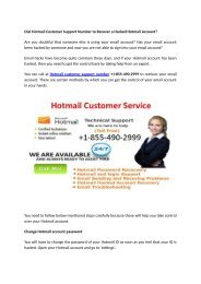 Dial Hotmail Customer Support Number 1-855-490-2999 to Recover a Hacked Hotmail Account