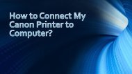 How to connect my Canon Printer to computer