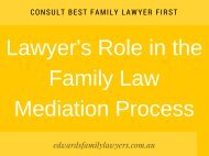 Lawyer's Role in the Family Law Mediation Process