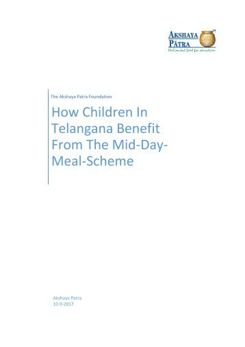How Children in Telangana Benefit from the Mid-Day Meal Scheme