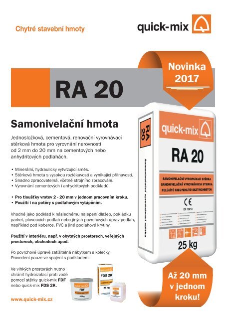 RA 20 - Samonivelační hmota