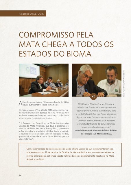 Relatório anual SOSMA 2016