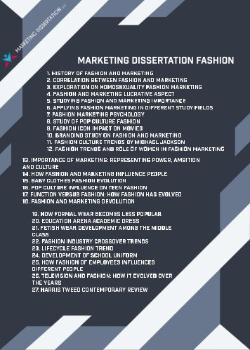 Fashion Marketing Dissertation Topics