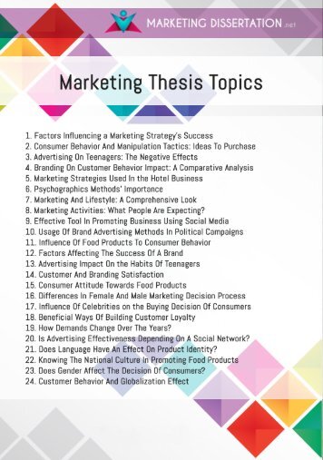 Best Marketing Thesis Topics