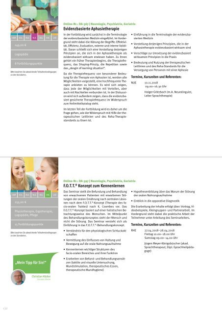 Döpfer Akademie Fortbildungskatalog 2018