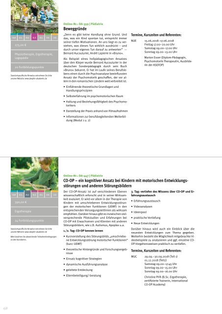 Döpfer Akademie Fortbildungskatalog 2018