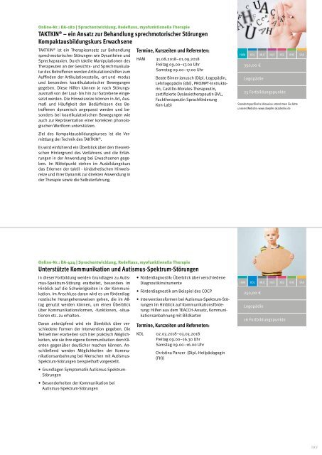 Döpfer Akademie Fortbildungskatalog 2018