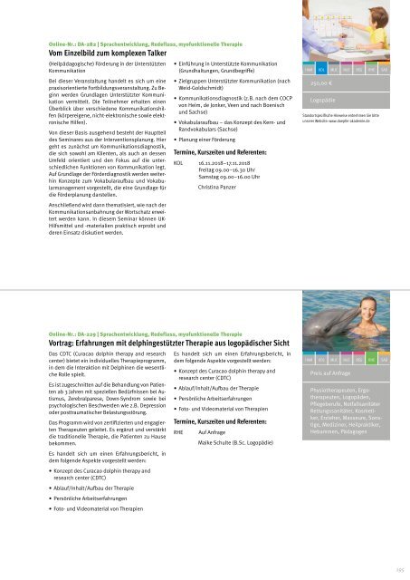 Döpfer Akademie Fortbildungskatalog 2018