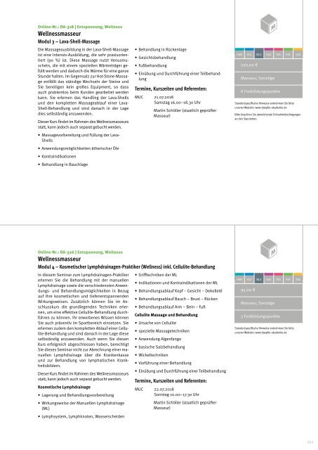 Döpfer Akademie Fortbildungskatalog 2018