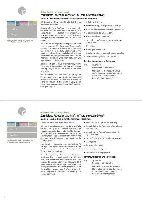 Döpfer Akademie Fortbildungskatalog 2018