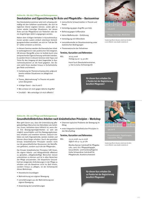 Döpfer Akademie Fortbildungskatalog 2018