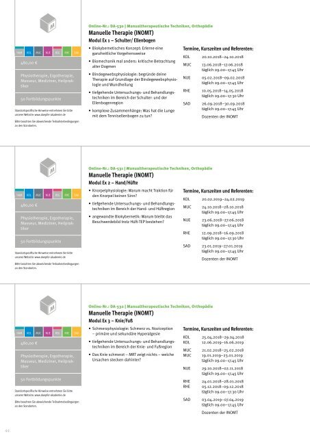 Döpfer Akademie Fortbildungskatalog 2018