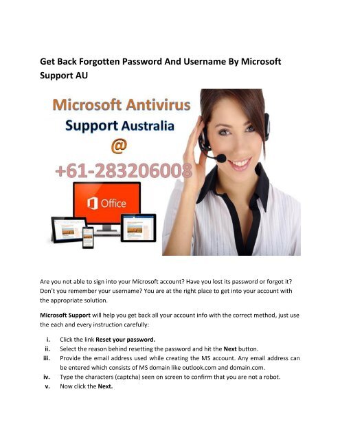 Get your forgotten microsoft password and username