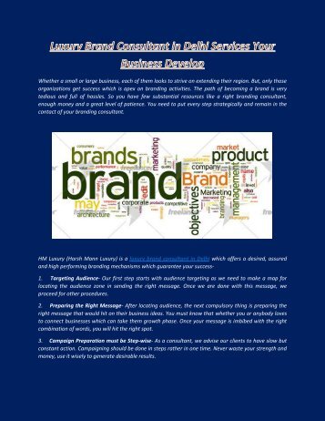 Luxury Brand Consultant in Delhi Services Your Business Increase