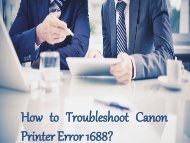 How to Troubleshoot Canon Printer Error 1688