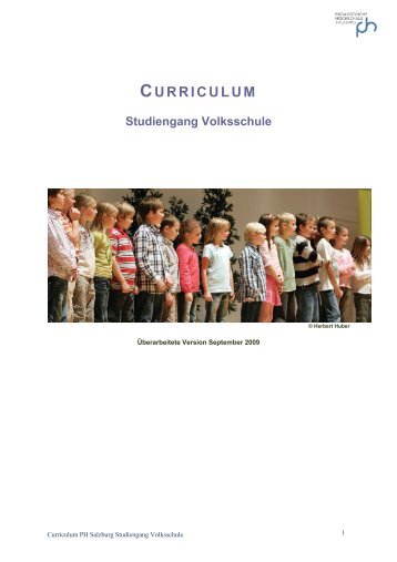 CURRICULUM Studiengang Volksschule - Pädagogische ...