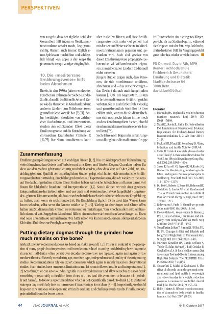 VSAO JOURNAL Nr. 5 - Oktober 2017