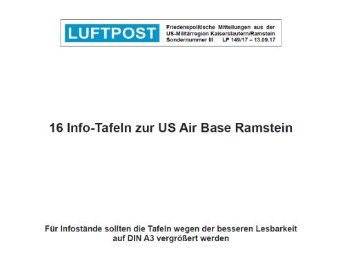 16 Info-Tafeln zur US Air Base Ramstein