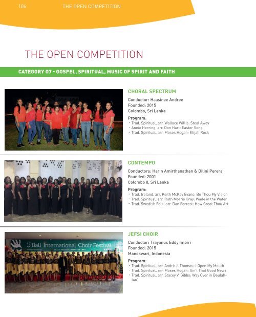 4th Asia Pacific Choir Games - ProgramBook