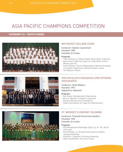 4th Asia Pacific Choir Games - ProgramBook