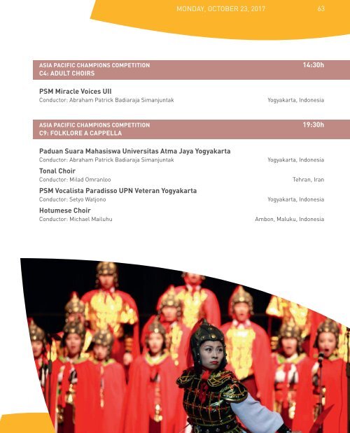 4th Asia Pacific Choir Games - ProgramBook