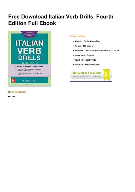 eBook Learn Basic Italian Language Free To Download