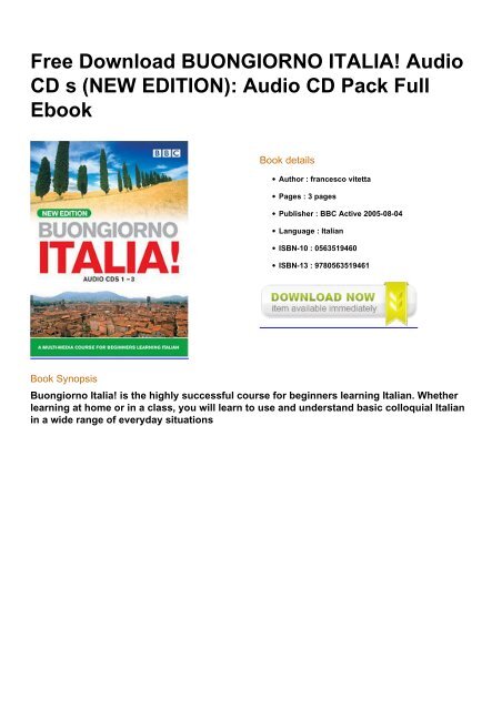 eBook Learn Italian Basic Language Free To Download