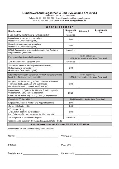 Beitrittserklärung - Bundesverband Legasthenie und Dyskalkulie eV