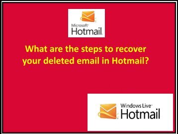 What are the steps to recover your deleted email in Hotmail?